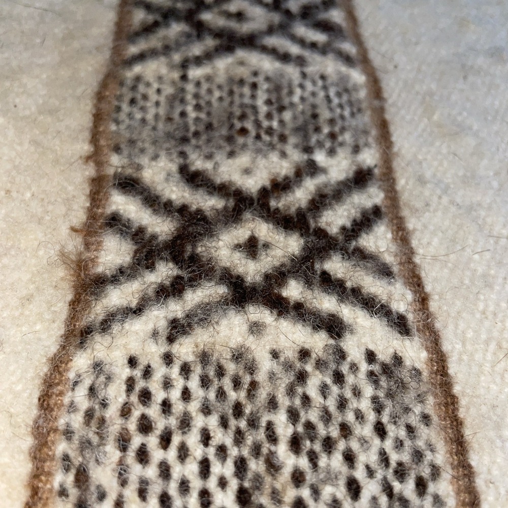 Vintage Medium Size Shoulder Bag - Wool Neutral Colors Geometric patterns